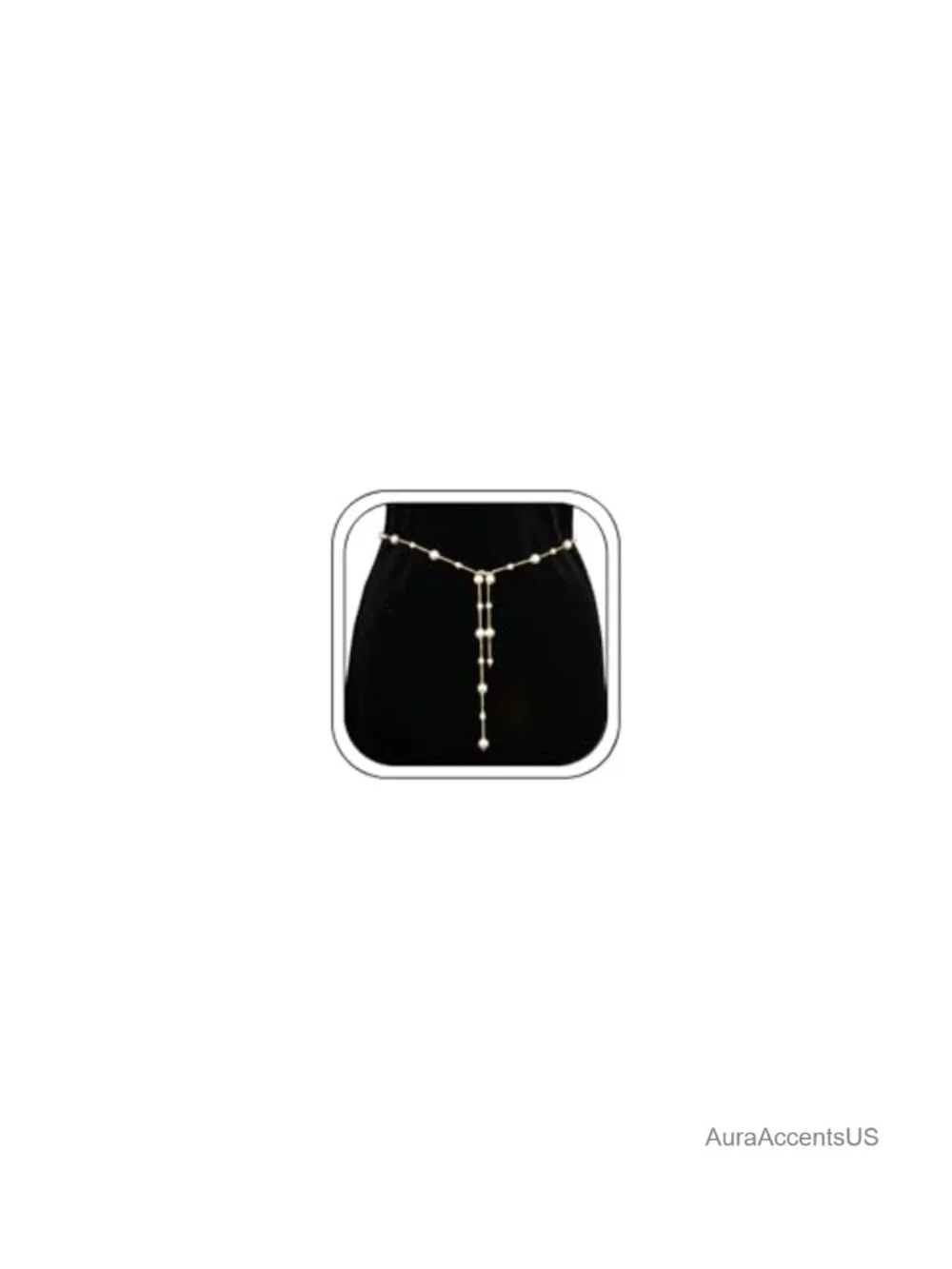 Elegant Pearl Waist Chain Belt Adjustable V-Shape Faux Pearls Dress Accessory